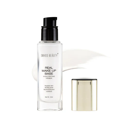 Swiss Beauty Real Makeup Base Highlighting Primer | 32ml | Brighten Skin | Modify Pores